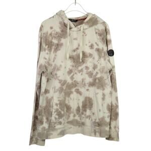 Alpine Design Beige & Cream Tie Dye Hoodie Sweatshirt Medium